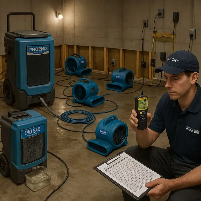 Structural Drying and Dehumidification process in Monterey, CA